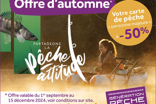 Offre d'automne : la carte de pêche à -50%