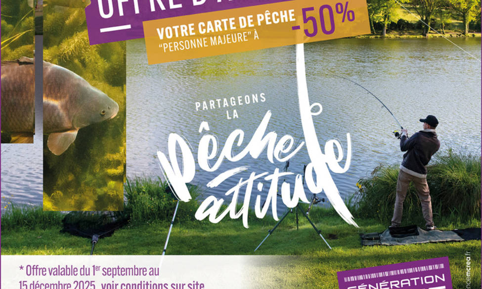 Offre d'automne : la carte de pêche à -50%
