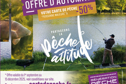 Offre d'automne : la carte de pêche à -50%