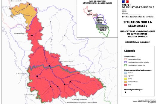 Le département de la Meurthe-et-Moselle passe en situation de crise sécheresse.